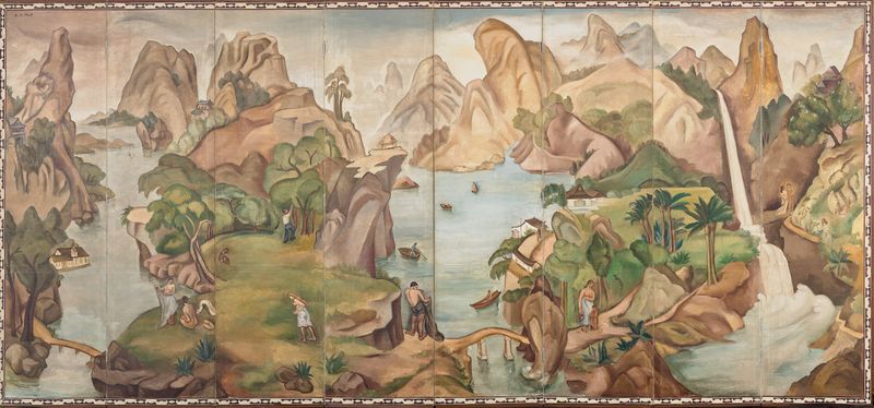 백남순의 '낙원'(1936년경). 8폭 병풍 형식의 유화로 국립현대미술관 소장품이다. 국립중앙박물관 제공 ⓒ작가 유족