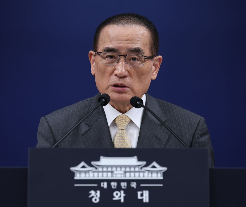 위위성락 청와대 국가안보실장이 21일 청와대 춘추관에서 이재명 대통령의 유엔 총회 참석 및 멕시코 국빈 방문 일정 관련 브리핑을 하고 있다. 연합뉴스