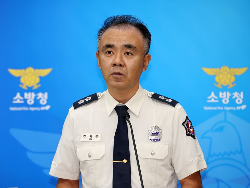 김재홍 소방청 차장 직무대리가 21일 세종시 정부세종청사에서 소방 조직문화 쇄신 종합대책 브리핑을 하고 있다. 뉴시스