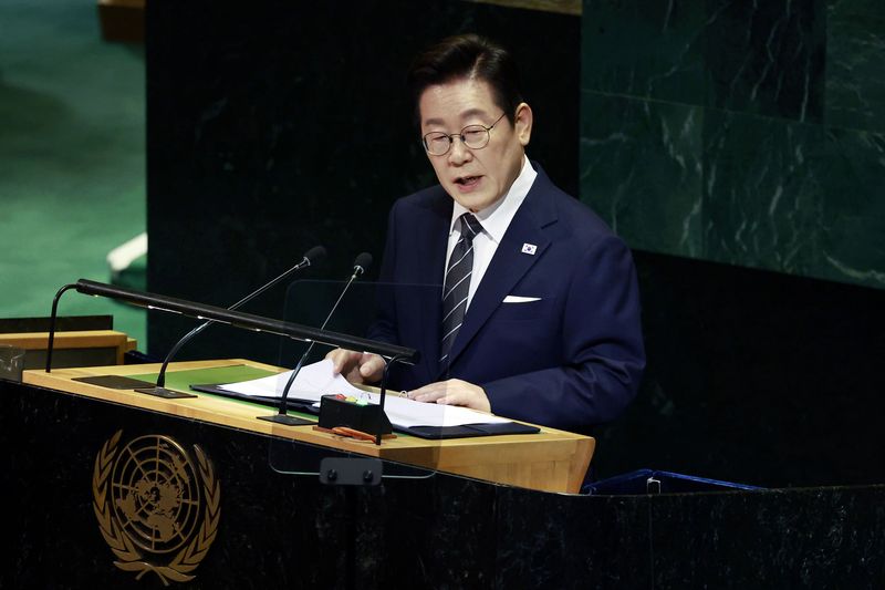 이재명 대통령이 지난해 9월 23일(현지시간) 미국 뉴욕 유엔본부 총회장에서 기조연설을 하고 있다. 연합뉴스
