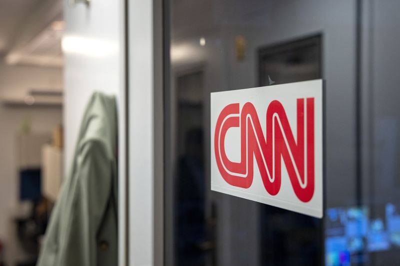 지난 21일(현지시간) 백악관 CNN 부스. UPI 연합 지면외신화상