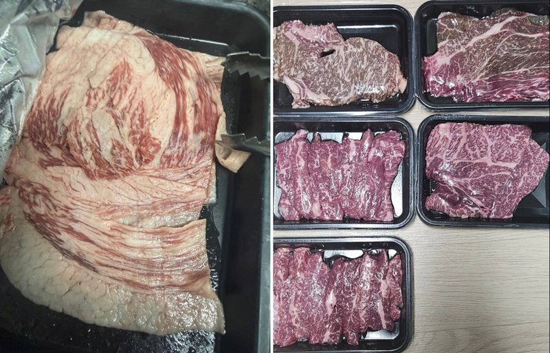 김규삼 작가가 추석 명절을 앞두고 화실 동료들에게 보낸 한우 세트./사진=김규삼 작가 네이버웹툰 커뮤니티 캡처