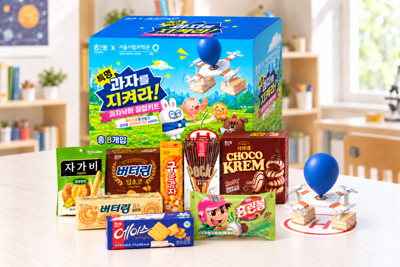 특명! 과자를 지켜라 선물세트 라인업. 해태제과 제공