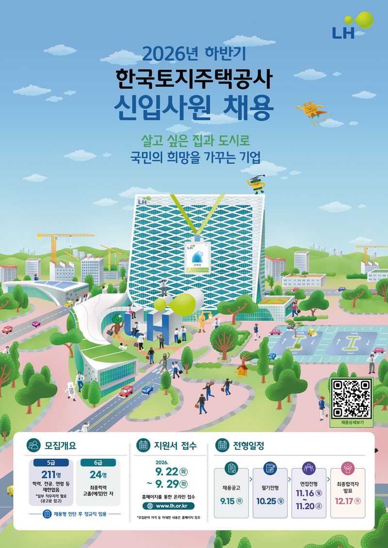 LH 하반기 채용 안내 포스터. LH 제공