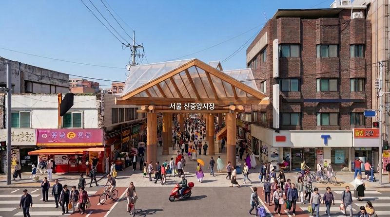 서울시가 추진하는 '디자인혁신 전통시장'으로 새롭게 바뀔 중구 신중앙시장 예상 모습. 서울시 제공