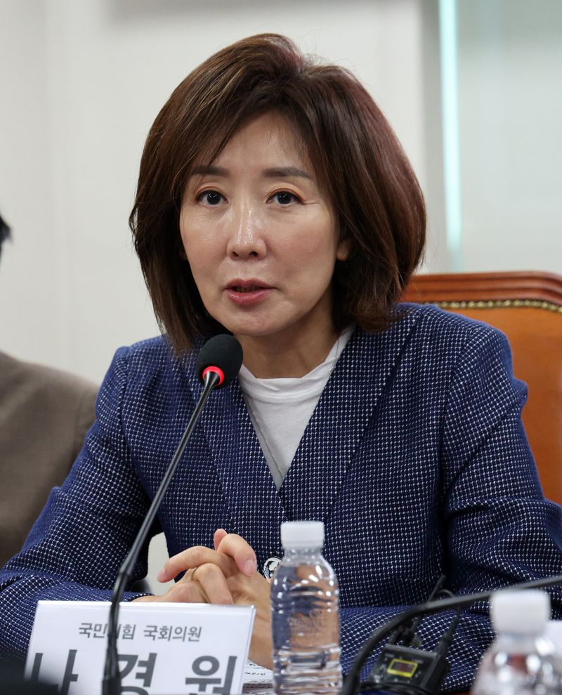 [서울=뉴시스] 고범준 기자 = 나경원 국민의힘 의원이 21일 서울 여의도 국회 의원회관에서 열린 2019년 빠루 사건의 진실, 준연동형비례제 민의왜곡 부작용과 악법 폐지 긴급토론회에서 발언하고 있다. 2026.09.21. bjko@newsis.com