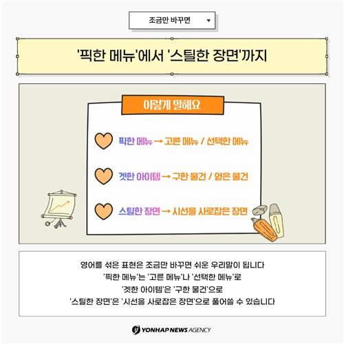 [카드뉴스] 우리말 구조대…영어와 우리말이 뒤섞인 방송언어 (출처=연합뉴스)