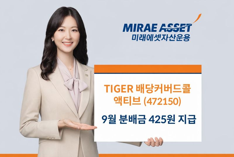 TIGER 배당커버드콜액티브 9월 분배금 지급. 미래에셋자산운용 제공