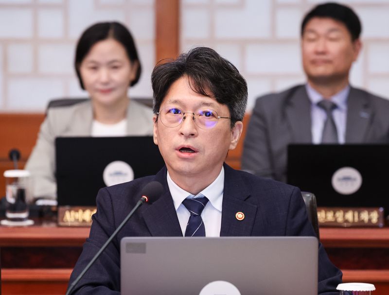 홍지선 국토교통부 장관이 29일 청와대에서 열린 국무회의에서 발언을 하고 있다. 뉴스1
