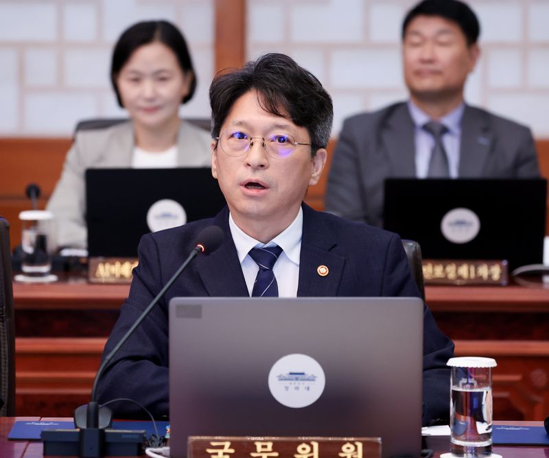 홍지선 국토교통부 장관이 29일 청와대에서 열린 이재명 대통령 주재 국무회의에서 발언하고 있다. 사진=연합 지면화상