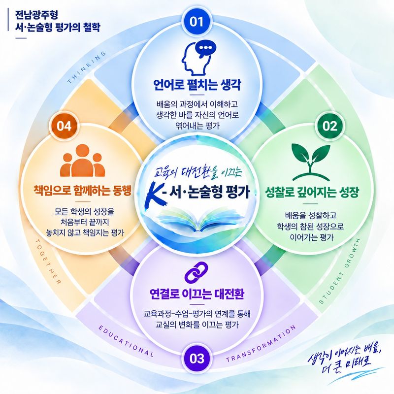 전남광주통합특별시교육청이 내년 상반기 도입을 목표로 하는 'K-서·논술형 평가'를 선도할 교원 200명을 양성한다. 전남광주통합특별시교육청 제공