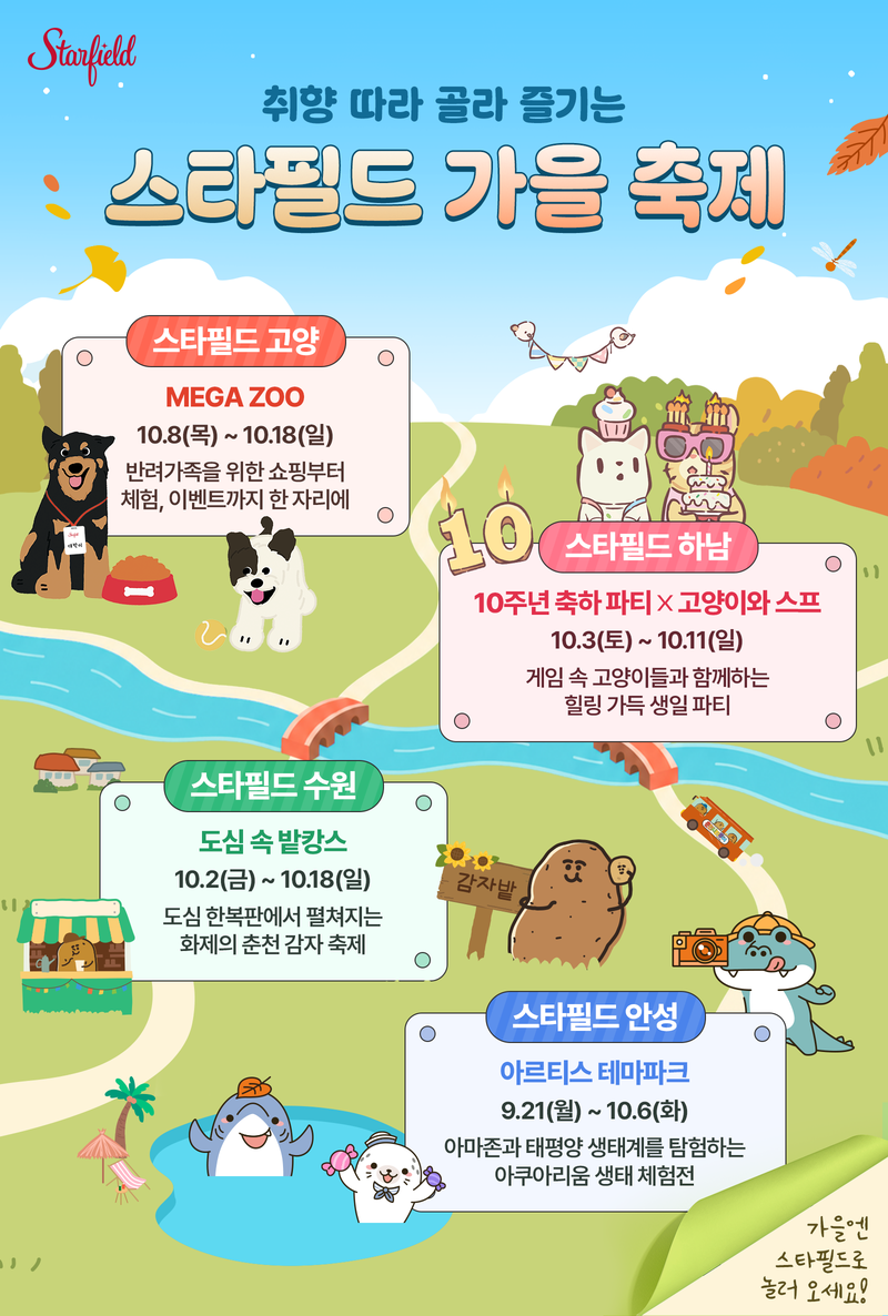스타필드 ‘가을 축제 지도’ 이미지. 신세계프라퍼티 제공