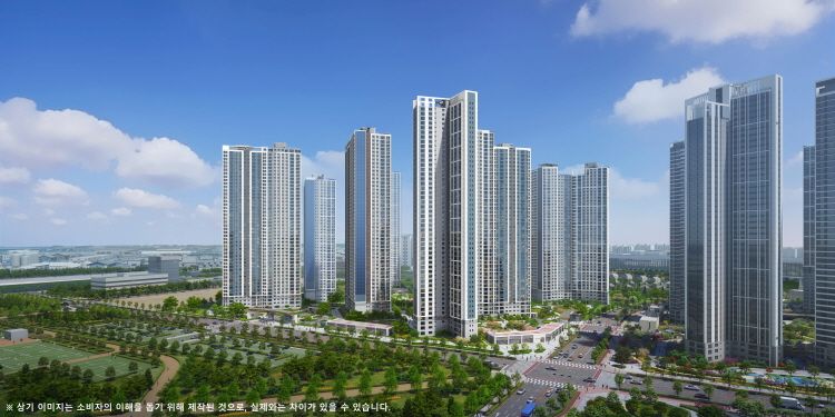 인천 미추홀구 용현·학익 1블록에 들어서는 '시티오씨엘 9단지 오션파크뷰' 투시도. 앞서 1·3·4·6·7·8단지가 순차적으로 공급을 마쳤다. /사진=IPARK현대산업개발