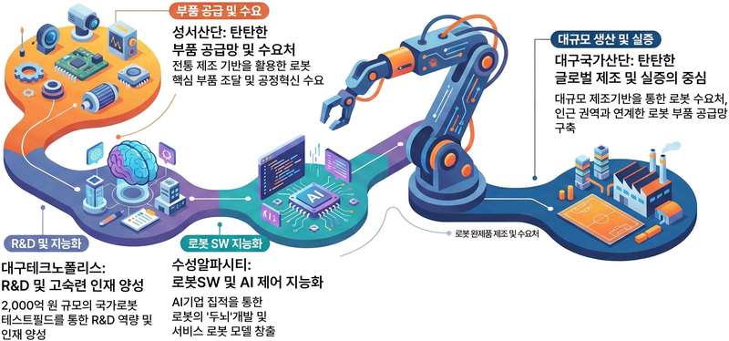 국가첨단전략산업(휴머노이드) 특화단지 4대 거점 주요 강점. 대구시 제공