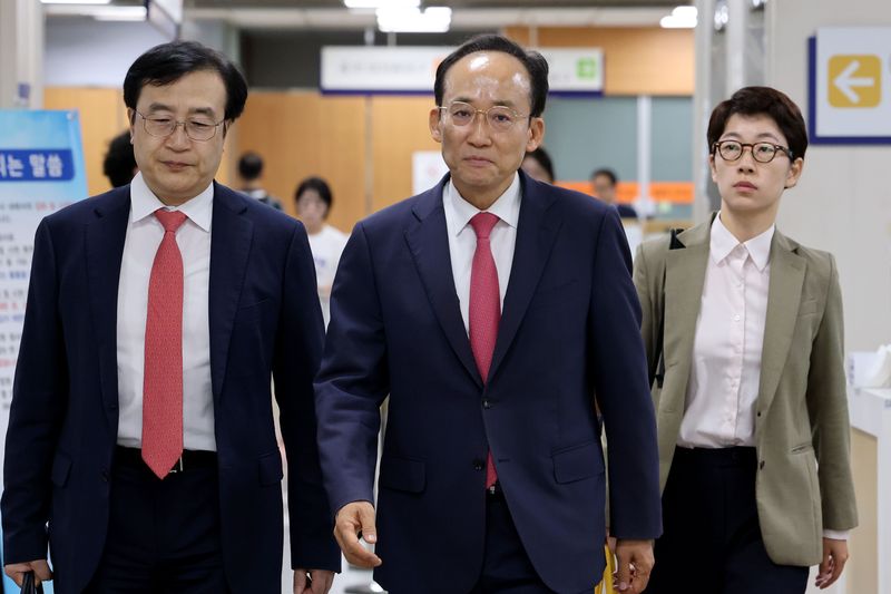 12·3 비상계엄 당시 국회의 계엄 해제 표결을 방해한 혐의로 기소된 추경호 대구시장이 30일 오전 서울 서초구 서울중앙지방법원에서 열린 1심 결심 공판에 출석하고 있다. 2026.9.30 ⓒ 뉴스1 이광호 기자