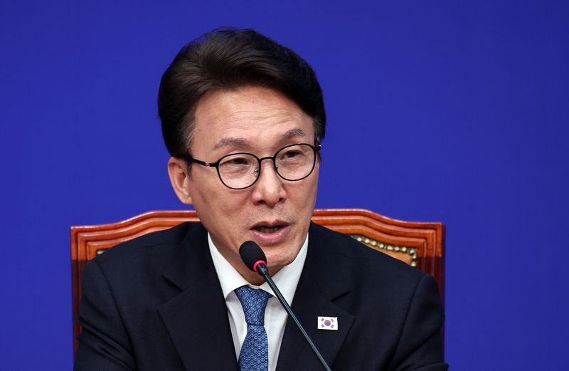 김민석 더불어민주당 대표가 9월 30일 여의도 국회에서 열린 2026 대구·경북 예산정책협의회에서 발언하고 있다. 뉴시스