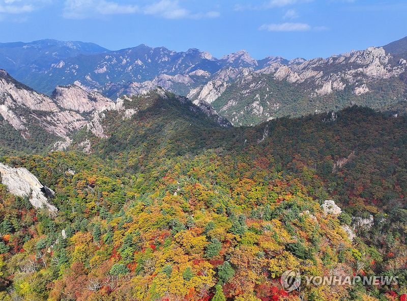 가을철 설악산. 연합뉴스