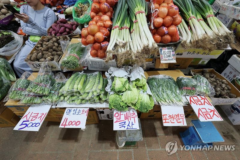 서울의 한 전통시장 채소상점 (출처=연합뉴스)