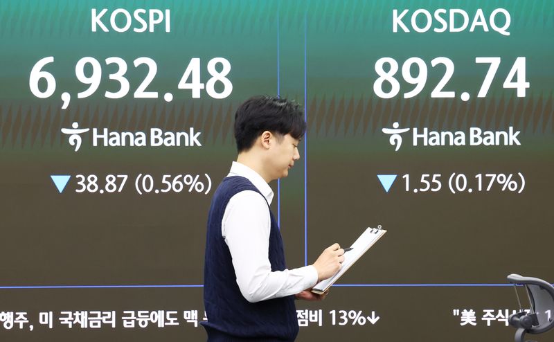2일 서울 중구 하나은행 딜링룸 현황판에 코스피와 코스닥 지수 등이 표시되고 있다. 연합뉴스