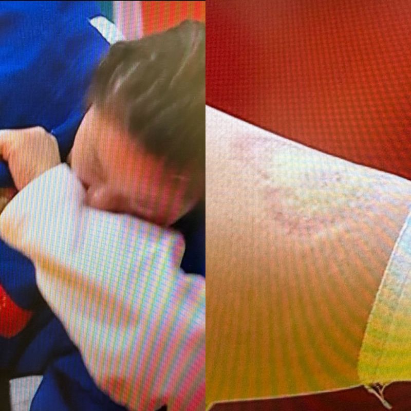 한 소셜미디어 엑스(X) 사용자가 당징의 반칙 행위 영상을 캡처해 공유했다. 뉴스1