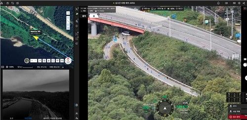 '2026 춘천연합마라톤' 안전 살피는 드론의 관제 화면 (출처=연합뉴스)