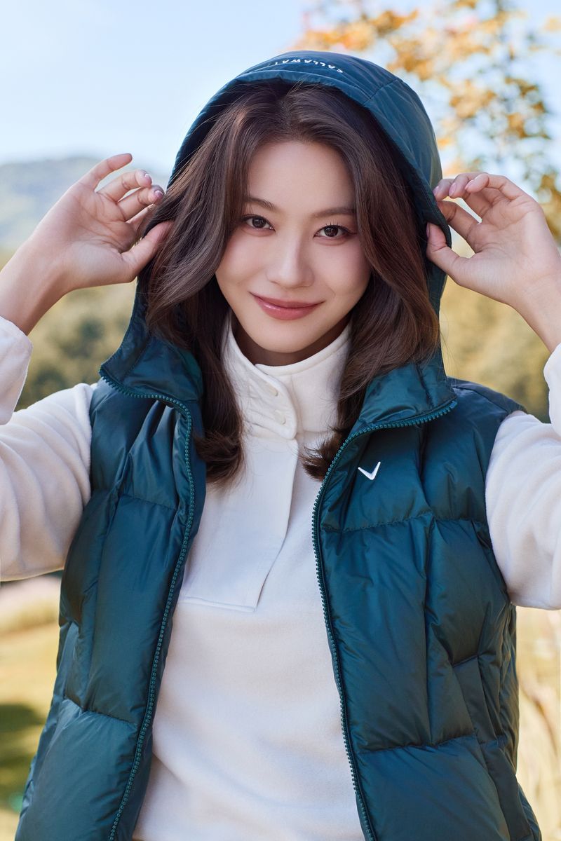 캘러웨이 어패럴, 배우 유인영과 함께한 26FW 화보 공개.사진=캘러웨이 제공