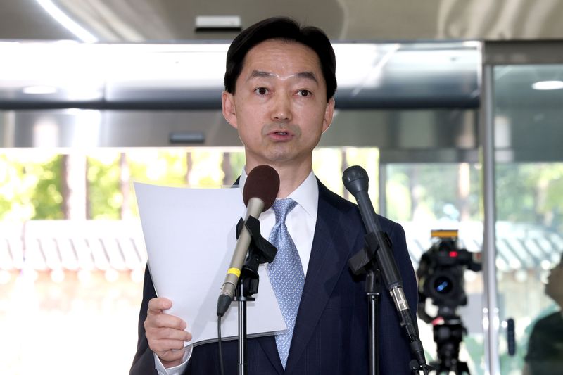 김지용 중대범죄수사청장 후보자가 중수청이 개청한 2일 오후 서울 종로구 창성동 정부서울청사 별관에서 입장 발표를 하고 있다. 2026.10.2 ⓒ 뉴스1 이광호 기자