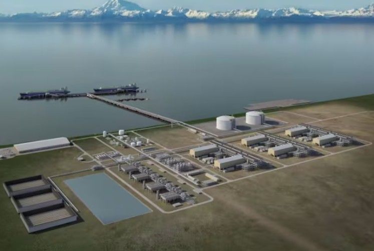 알래스카 LNG 프로젝트의 니키스키 LNG 액화·수출시설 조감도. 사진=알래스카가스라인개발공사(AGDC)