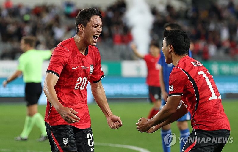 골 넣고 기뻐하는 오세훈 (출처=연합뉴스)