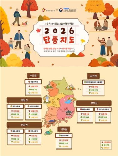 2026 단풍지도. 한국관광공사 제공