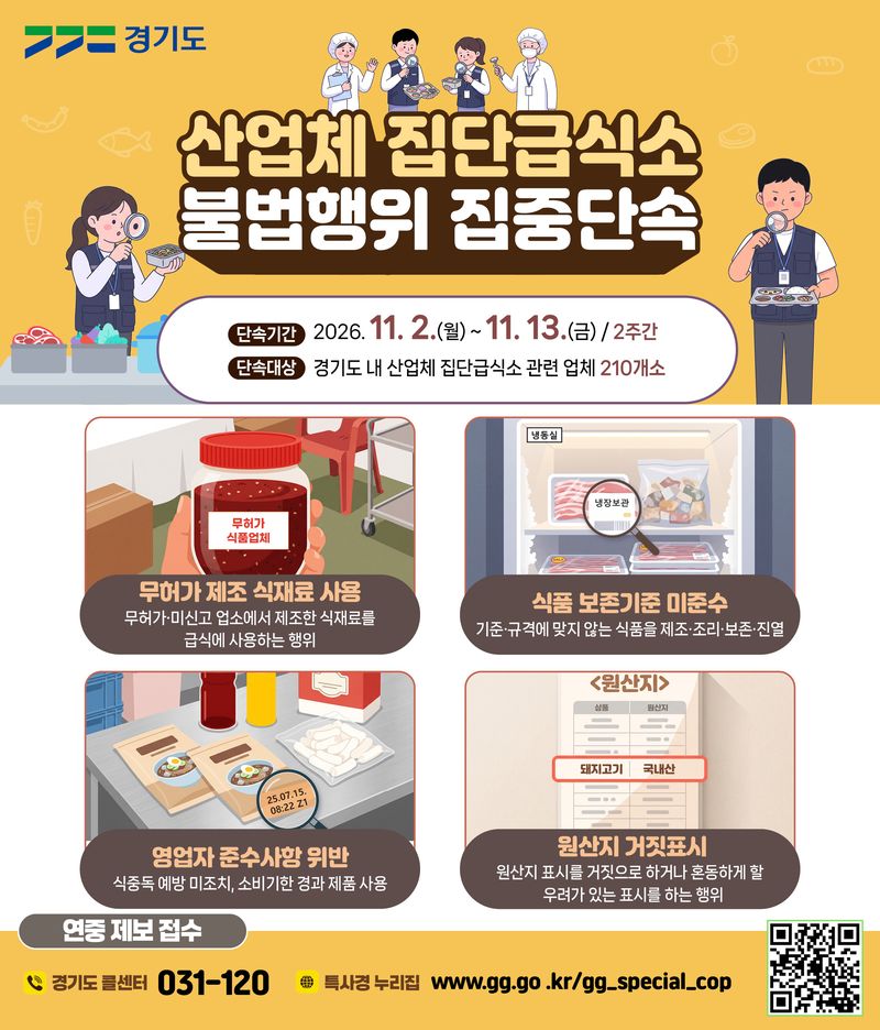 [수원=뉴시스] 산업체 집단급식소 집중 단속(사진=경기도 제공) 2026.10.08. photo@newsis.com *재판매 및 DB 금지