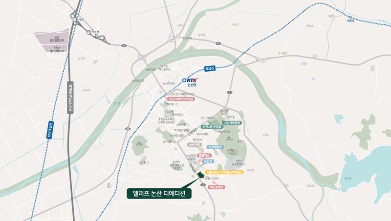 엘리프 논산 디에디션 위치도. 계룡건설 제공