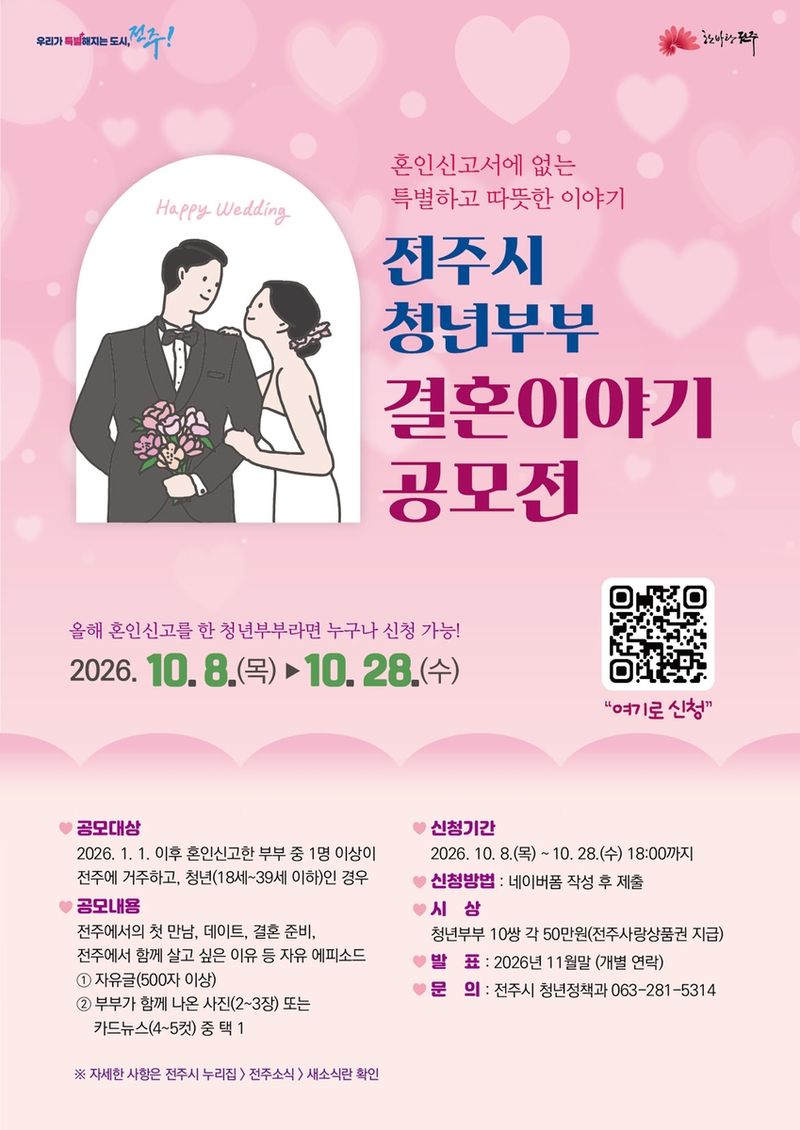 청년부부 결혼이야기 공모전 포스터 (출처=연합뉴스)