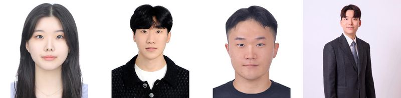 왼쪽부터 숭실대 자연어처리 연구실 이시현, 추교준, 조성현 연구원과 소프트웨어학부 박찬준 교수. 숭실대 제공
