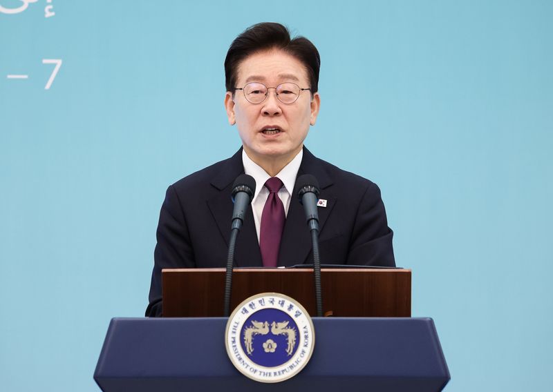 이재명 대통령이 지난 8일 청와대에서 열린 한·이집트 공동언론발표에서 발언을 하고 있다. 뉴스1