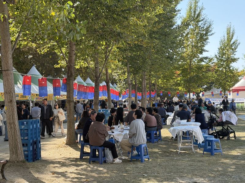 10일 오후 증평인삼골축제장 찾은 관람객들. ⓒ 뉴스1 장예린 기자