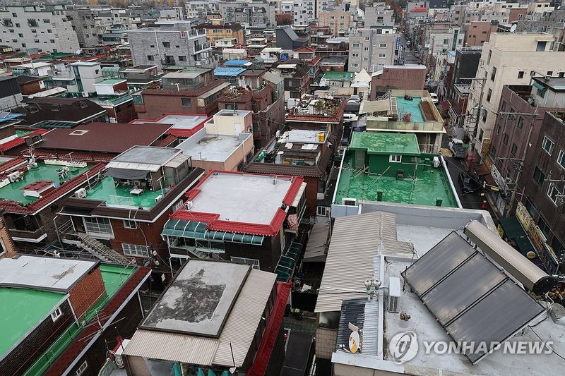 지난 11일 서울 중랑구 중화동 일대 모아타운 사업 지역. 연합뉴스