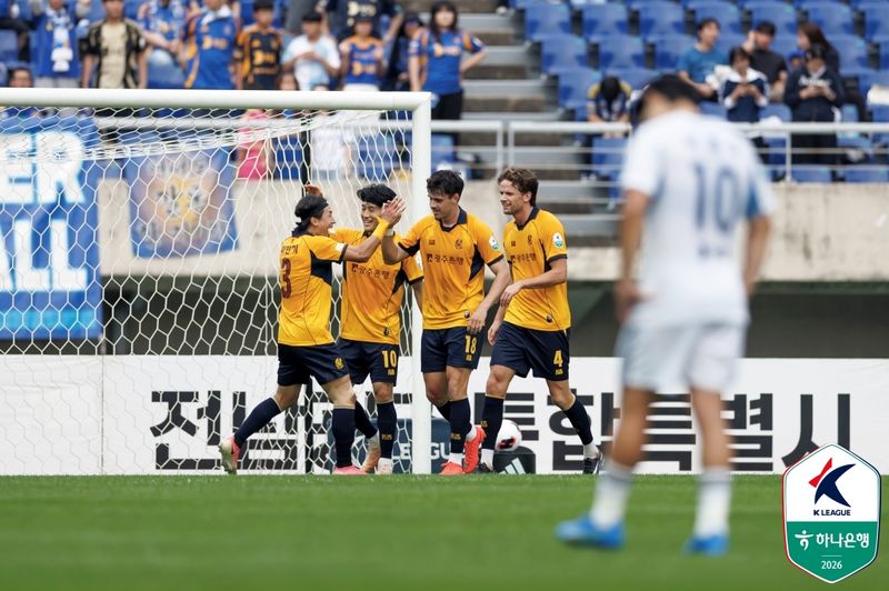 [서울=뉴시스] 프로축구 K리그1 광주FC의 아이데일. (사진=한국프로축구연맹 제공)