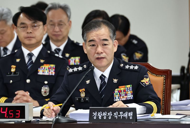 질의에 답하는 김종철 직무대행. 연합뉴스