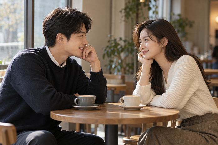 사진. 데이트를 즐기는 남녀의 모습. AI.