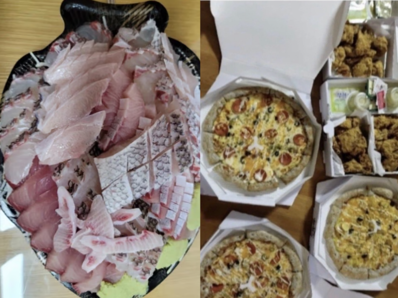 일부 배달기사들이 온라인 커뮤니티에 올린 '자체 폐기' 음식 인증 사진. /사진=온라인 커뮤니티