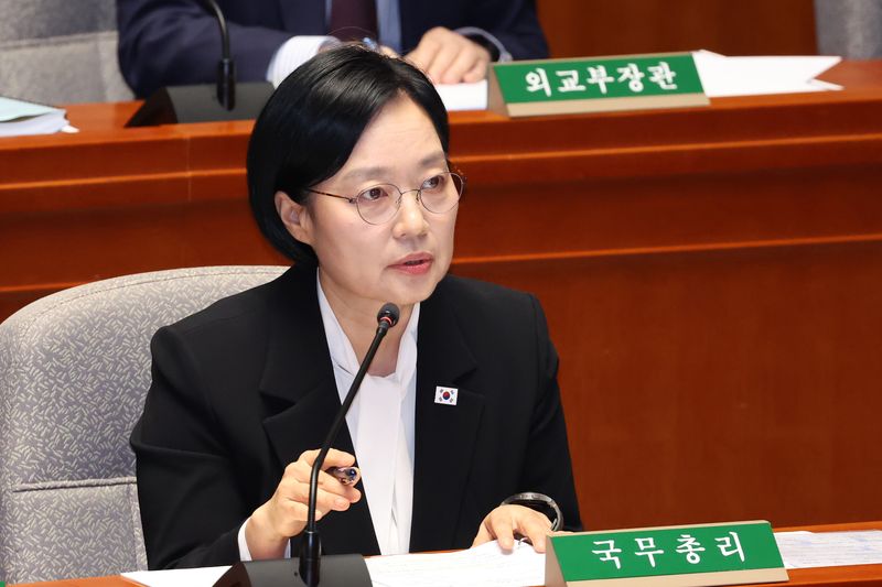 한성숙 국무총리가 지난 8월 24일 서울 여의도 국회에서 열린 예산결산특별위원회 전체회의에서 의원 질의에 답변하고 있다. 2026.8.24 ⓒ 뉴스1 신웅수 기자