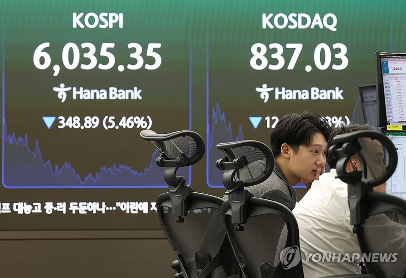 간신히 '6천피' 사수한 코스피 (출처=연합뉴스)