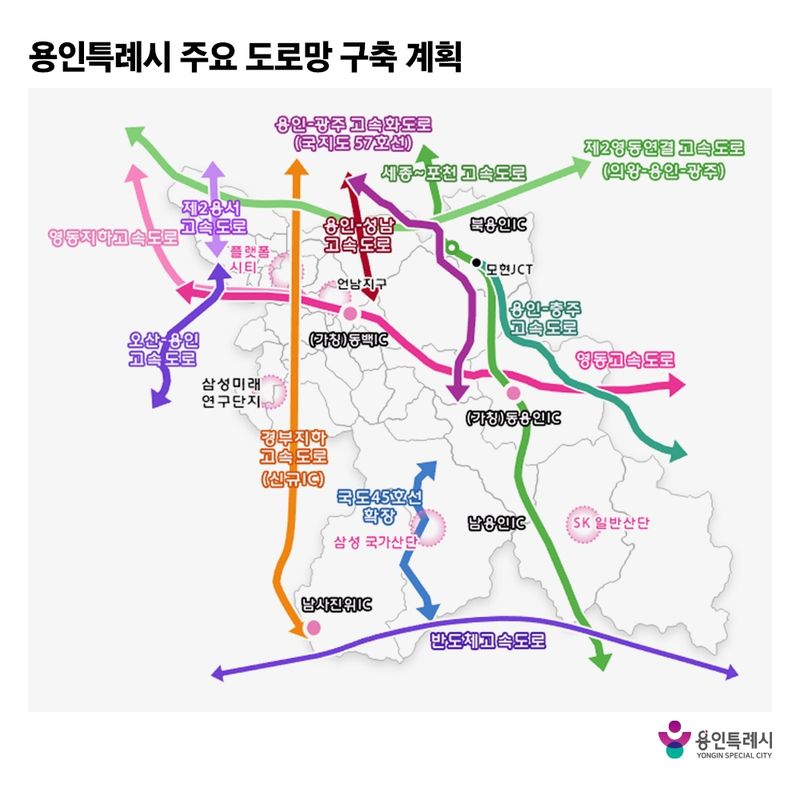 용인시 주요 도로망 구축 계획도 (출처=연합뉴스)
