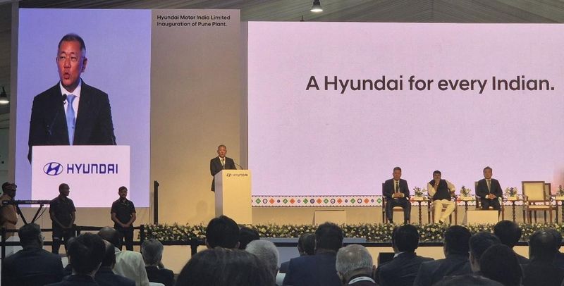 현대차 푸네 준공식에서 환영사하는 정의선 현대차그룹 회장 (출처=연합뉴스)