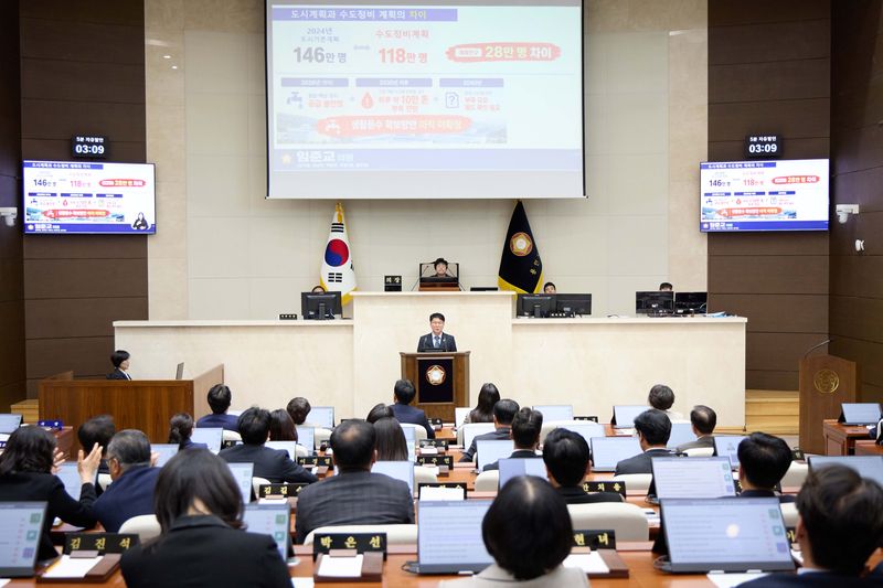 임준교 용인시의원 5분 자유발언 모습. 용인시의회 제공