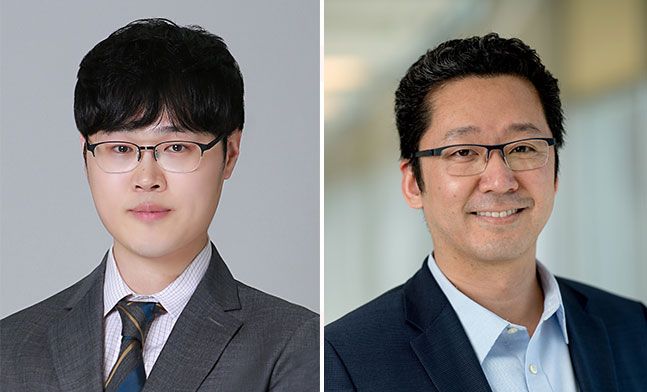 염증성 장질환 치료를 위한 차세대 나노치료 기술을 공동 개발한 이용현 이화여대 약학과 교수(왼쪽)와 제임스 문 미시간대 교수. 이화여대 제공