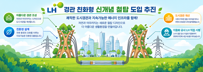 경관 친화형 신개념 철탑 도입 관련 인포그래픽. LH 제공