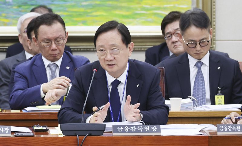 이찬진 금융감독원장이 19일 여의도 국회에서 열린 정무위원회의 금융감독원 등에 대한 국정감사에 출석해 의원질의에 답하고 있다. 뉴시스
