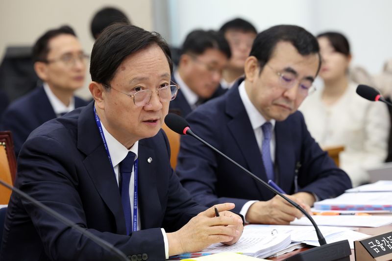 이찬진 금융감독원장이 19일 서울 여의도 국회 정무위원회에서 열린 금융감독원 등에 대한 국정감사에서 의원 질의에 답하고 있다. 뉴스1화상